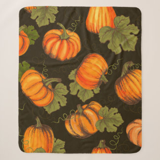 Organic farm vegetables seamless pattern with oran sherpa blanket