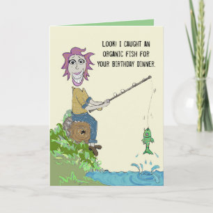 Organic Fish Dinner Birthday Card