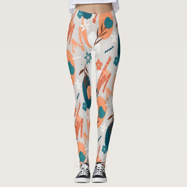Organic Flat Floral Leggings (Front)