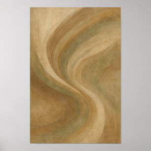 Organic Flow Rustic Abstract in Earthy Tones Poster