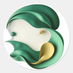 Organic Flowing Shapes Installation Classic Round Sticker