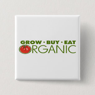 Organic Food 15 Cm Square Badge