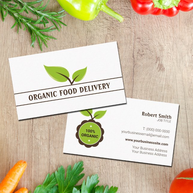 Organic Food Delivery, Farm Producer  Business Card (Creator Uploaded)