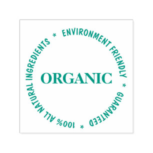 Organic food guaranteed   Green ink Self-inking Stamp