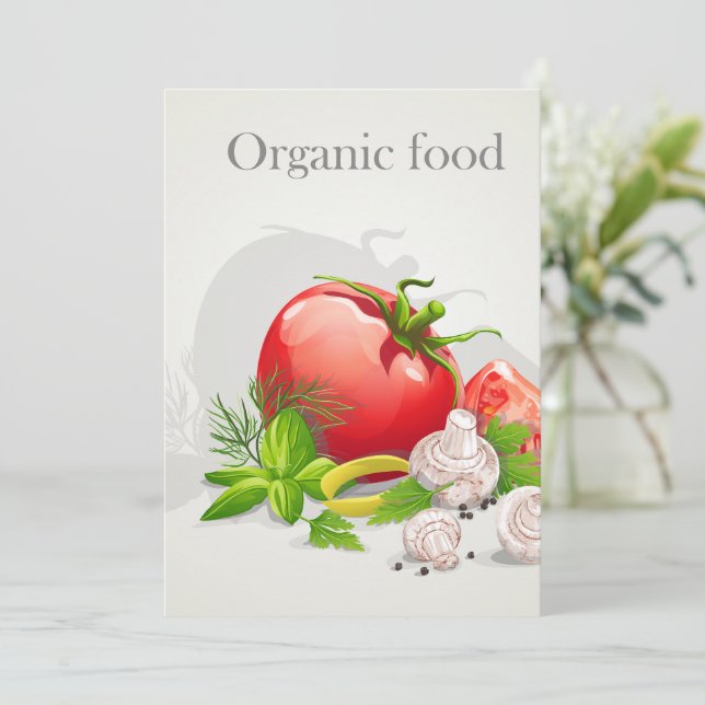 Organic Food Vegetables Invitation (Standing Front)