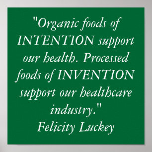 Organic Foods vs. Processed Foods Poster