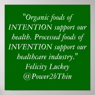 Organic Foods vs. Processed Foods Poster