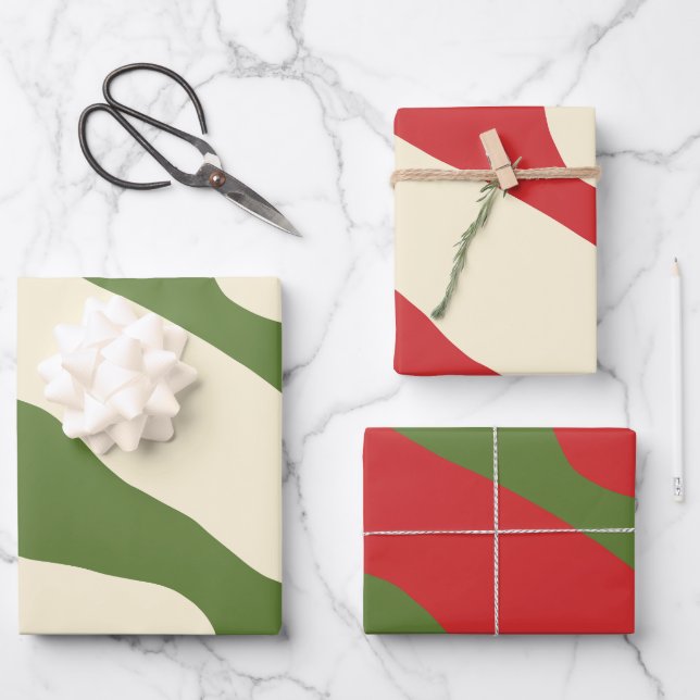 Organic Forms Modern Abstract Minimalist Christmas Wrapping Paper Sheet (Front)