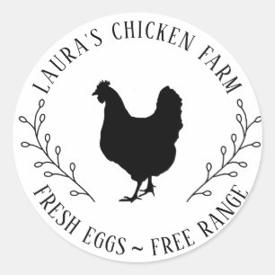 Organic Fresh Eggs Vintage Chicken Farm Classic Round Sticker