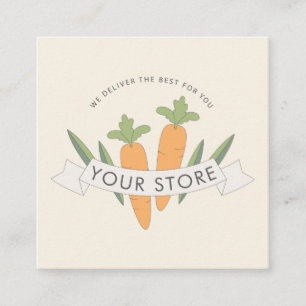 organic fresh food delivery service square business card