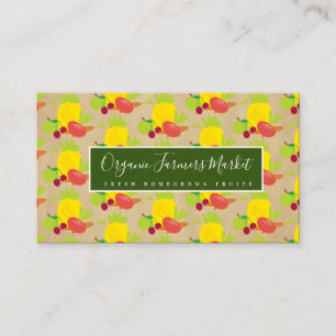 Organic Fruits Farmers Market Fresh Vegetables Business Card