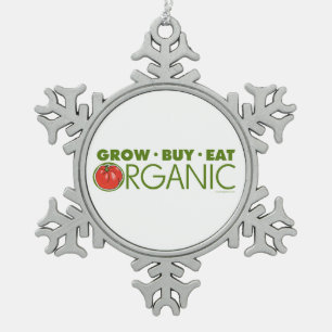 Organic Gardening Snowflake Pewter Christmas Ornament