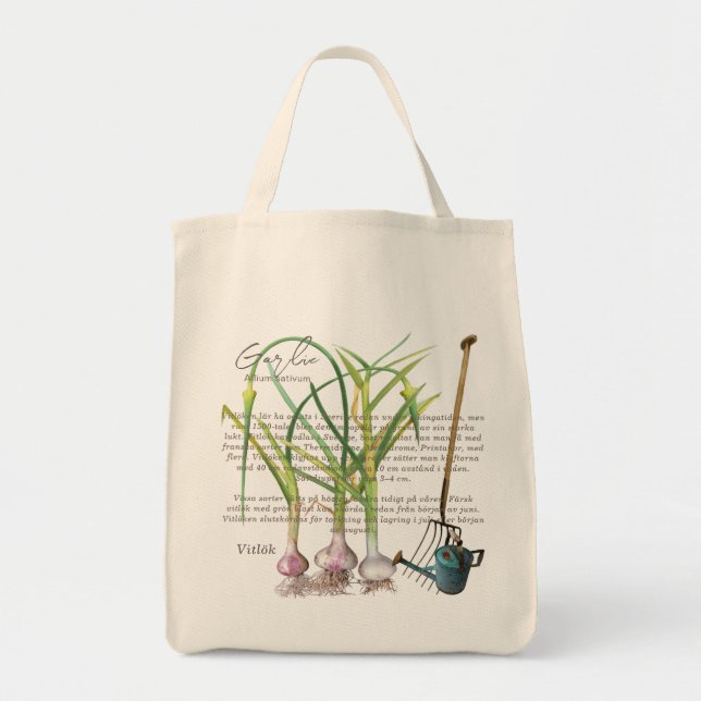 Organic garlic from our garden. tote bag (Front)