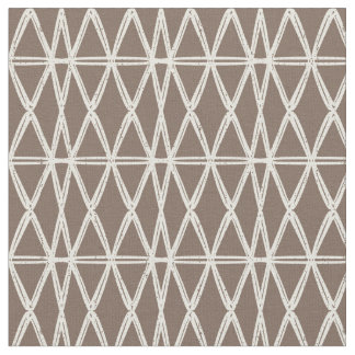 organic geometric retro lattice tile mocha ivory  fabric