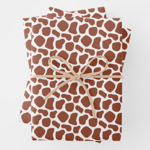 Organic Giraffe Print Seamless Pattern Wrapping Paper Sheet