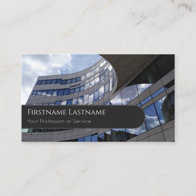 Organic glass facade office skyscraper circles business card (Front)