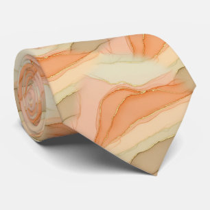 Organic Gold Marble Warm Neutral Abstract Tie
