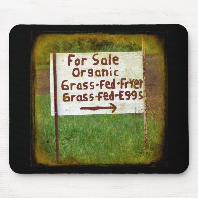 Organic Grass Fed Eggs and Fryers Mouse Mat (Front)