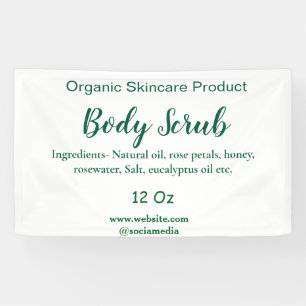 Organic green nature body scrub butter add name in banner