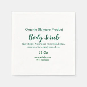 Organic green nature body scrub butter add name in napkin