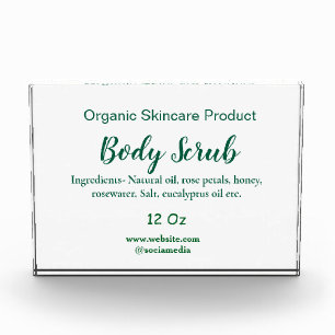 Organic green nature body scrub butter add name in photo block