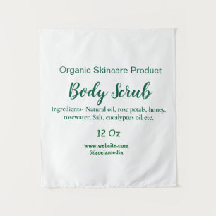 Organic green nature body scrub butter add name in tapestry