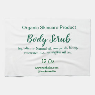Organic green nature body scrub butter add name in tea towel