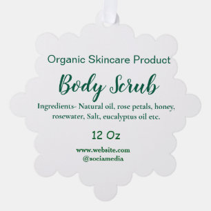 Organic green nature body scrub butter add name in tree decoration card