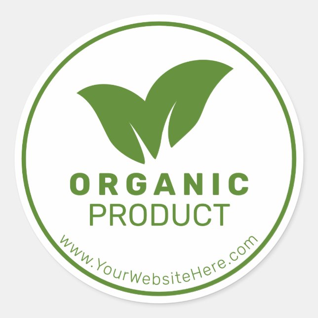 Organic Green Round Product Label Your Website (Front)