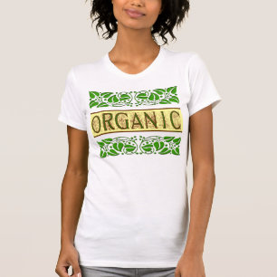 Organic Green Saying with Vintage Leaves Tee