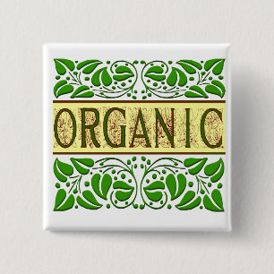 Organic Green Slogan Button
