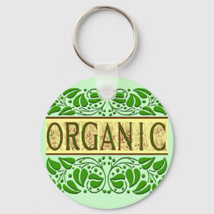 Organic Green Slogan Keychain