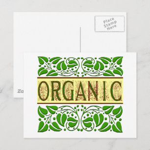 Organic Green Slogan Postcard