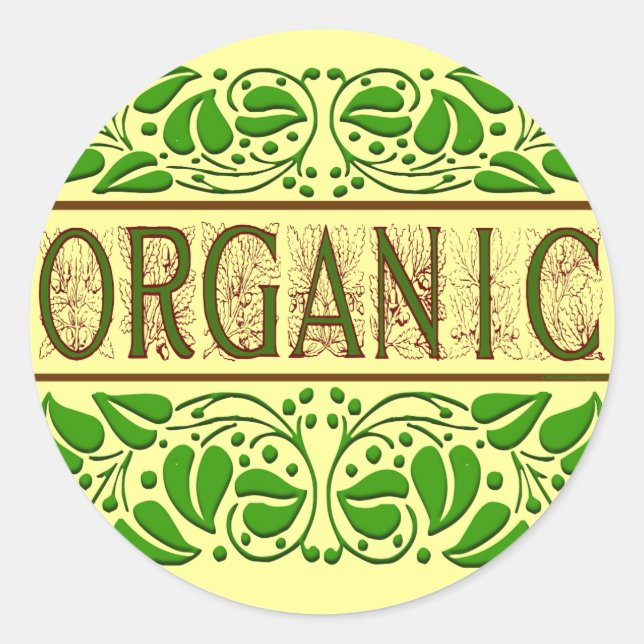 Organic Green Slogan Sticker (Front)