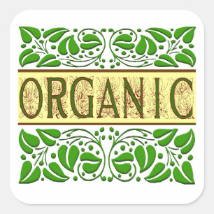 Organic Green Slogan Sticker