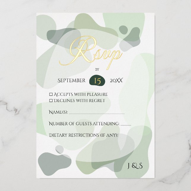 Organic Greenery Geometric Abstract Wedding (Front)