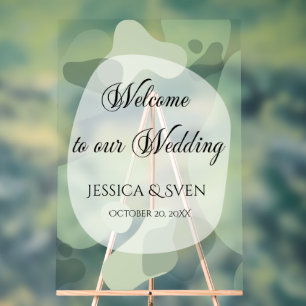 Organic Greenery Geometric Abstract Wedding Acrylic Sign