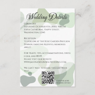 Organic Greenery Geometric Abstract Wedding Enclosure Card