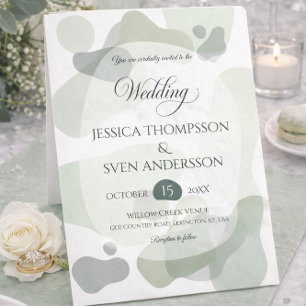 Organic Greenery Geometric Abstract Wedding Invitation