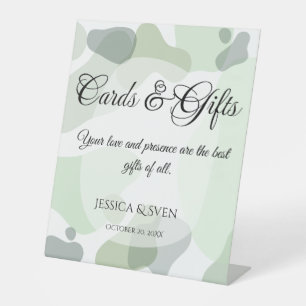 Organic Greenery Geometric Wedding Cards Gifts Pedestal Sign