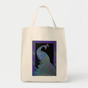 Organic Grocery Tote -Proud Peacock