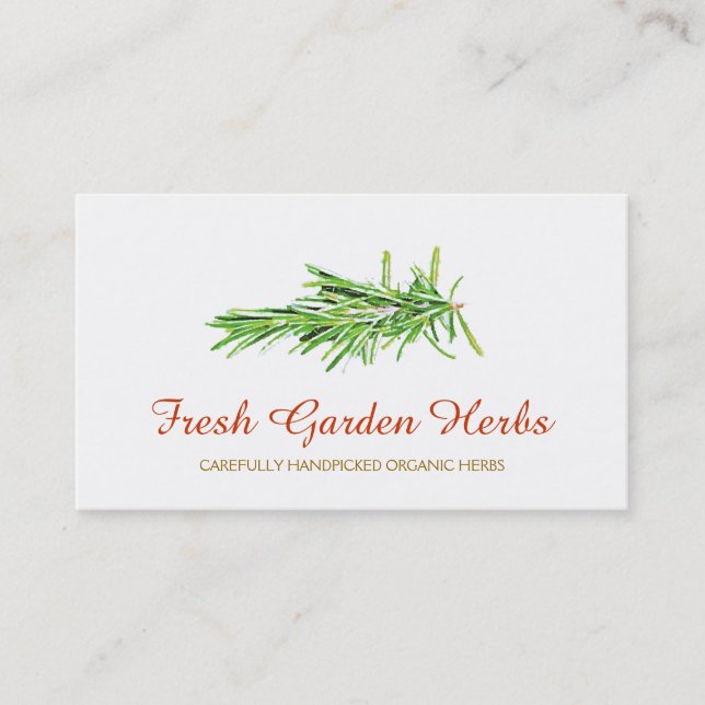 Organic Herb Gardener and Chef Catering Business Card (Front)