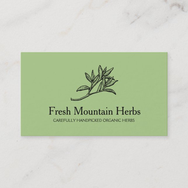 Organic Herbalist Herb Gardener Holistic Health 2 Business Card (Front)