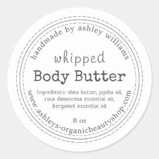 Organic Homemade Body Butter Label