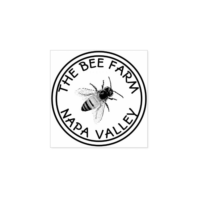 Organic Honey Bee Simple  Rubber Stamp (Imprint)
