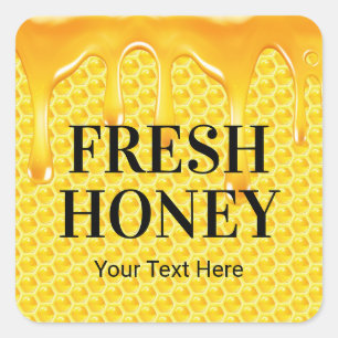 Organic Honey Honeycomb Apiary Beekeeper Square Sticker