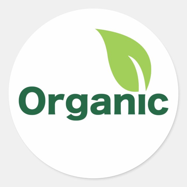 organic leaf classic round sticker (Front)