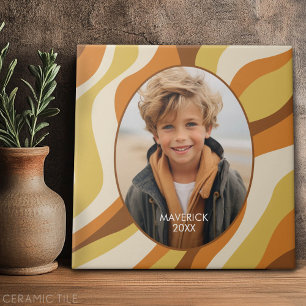 Organic Line Abstract Art - 1 Photo - Honey Colour Tile