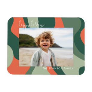 Organic Line Abstract Art - 1 Photo Jade Coral Magnet