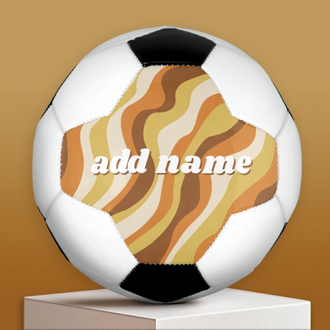 Organic Line Abstract Art - Add Name Honey Colours Football (Custom Soccer Ball)